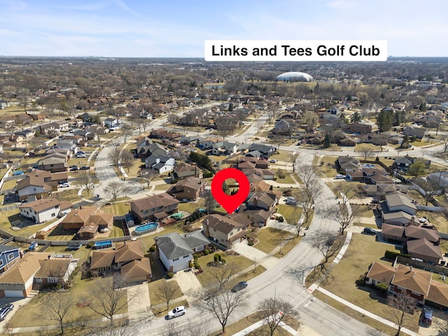 bird's eye view featuring a residential view