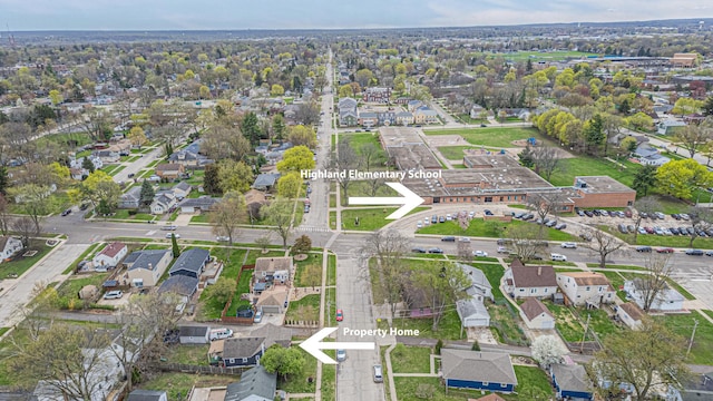 aerial view featuring a residential view
