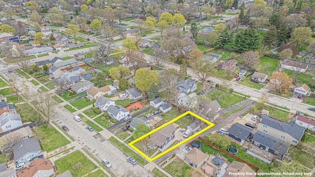 bird's eye view featuring a residential view
