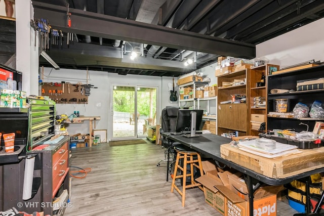 41W058 Colson Dr, Saint Charles, IL 60175 - office featuring wood finished floors and a workshop area