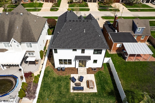 aerial view of residential area