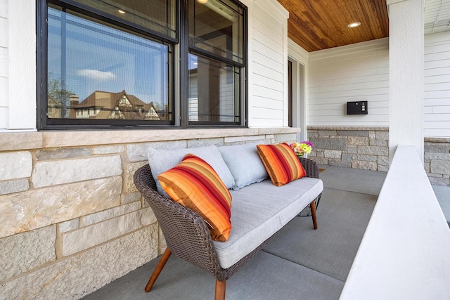 view of patio with a porch