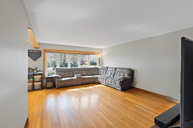 living room with light wood finished floors