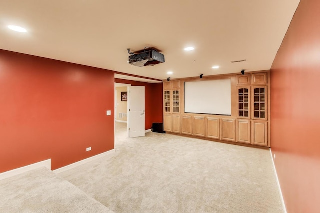 2502 S Hidden Trl, Spring Grove, IL 60081 - home theater room featuring light colored carpet, baseboards, and recessed lighting