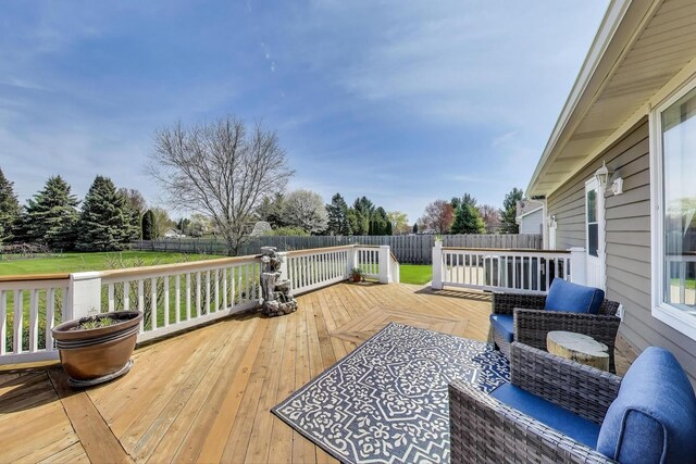 2502 S Hidden Trl, Spring Grove, IL 60081 - deck featuring a lawn and a fenced backyard
