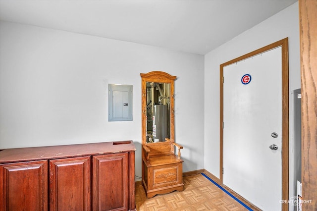 1118 Golden Oaks Pkwy, Aurora, IL 60506 - entryway with electric panel and water heater