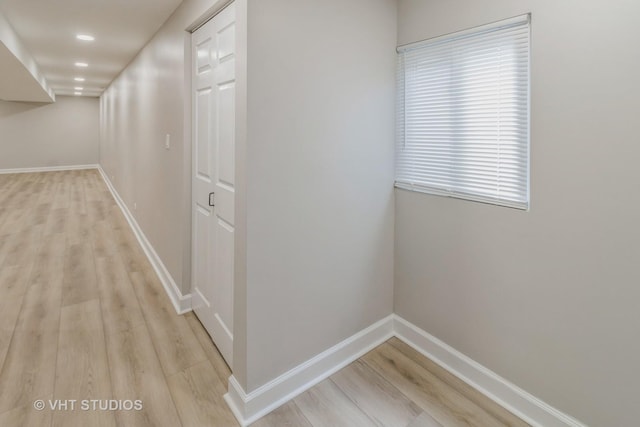 1188 Parkview Ct, Carol Stream, IL 60188 - hall with recessed lighting, baseboards, and light wood-style floors