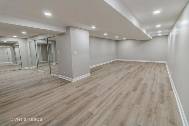 1188 Parkview Ct, Carol Stream, IL 60188 - finished below grade area with baseboards, recessed lighting, and wood finished floors