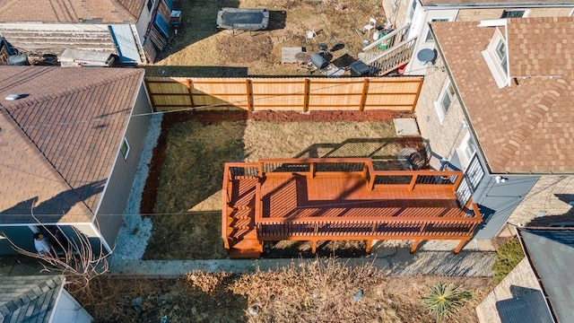 exterior space featuring a fenced backyard