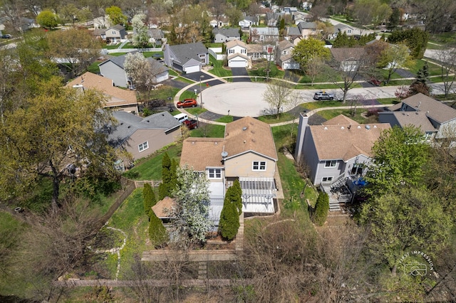 drone / aerial view with a residential view