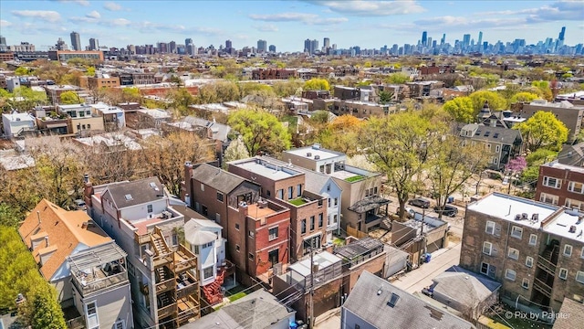 bird's eye view featuring a view of city