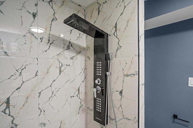 details with a marble finish shower
