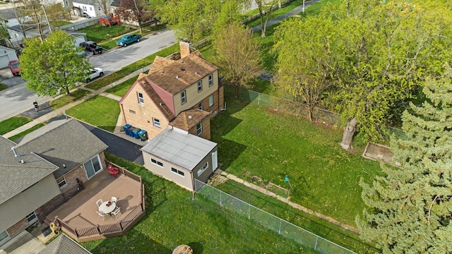 drone / aerial view with a residential view