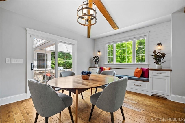 7S361 Arbor Dr, Naperville, IL 60540 - dining room featuring a chandelier, baseboards, light wood-style floors, and plenty of natural light