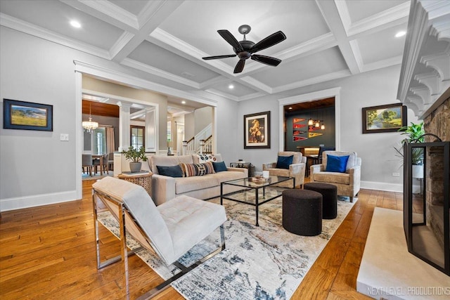 7S361 Arbor Dr, Naperville, IL 60540 - living area featuring stairway, hardwood / wood-style floors, crown molding, and baseboards