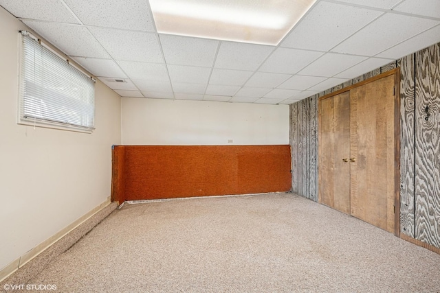 23460W N Lakewood Ln, Lake Zurich, IL 60047 - below grade area featuring a drop ceiling and carpet floors