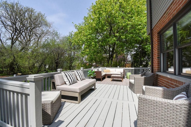 deck featuring an outdoor living space
