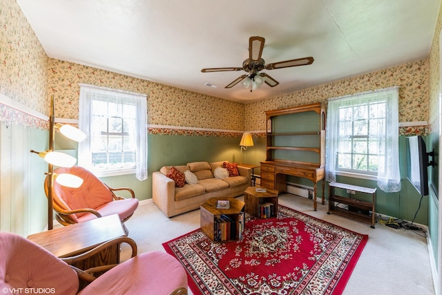 635 N Greenleaf St, Gurnee, IL 60031 - living area featuring carpet floors and wallpapered walls