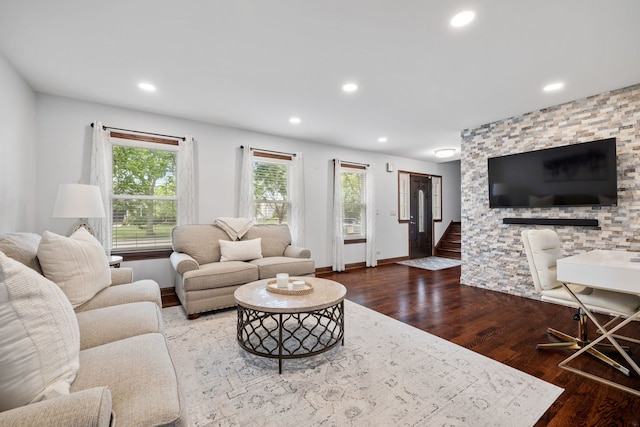 1267 Churchill Rd, Bartlett, IL 60103 - living area with wood finished floors and recessed lighting