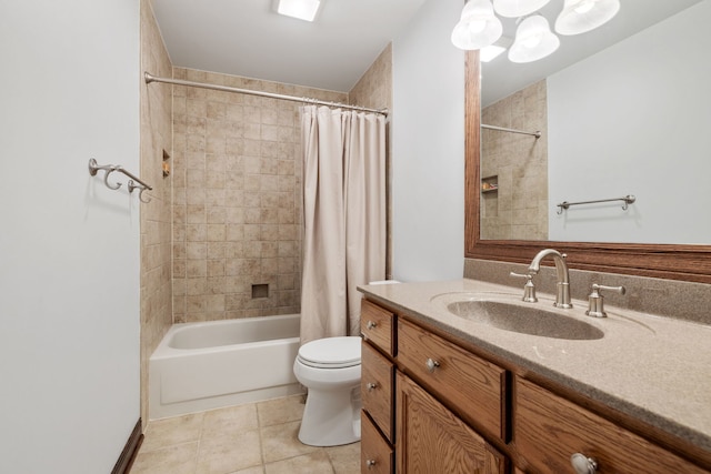 1267 Churchill Rd, Bartlett, IL 60103 - full bath with vanity, shower / tub combo, and tile patterned floors