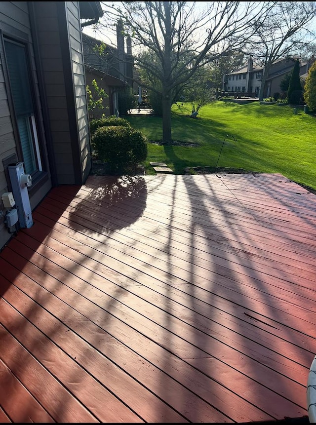 deck with a yard
