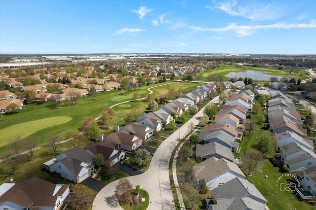 21600 W Larch Dr, Plainfield, IL 60544 - drone / aerial view featuring a water view, golf course view, and a residential view