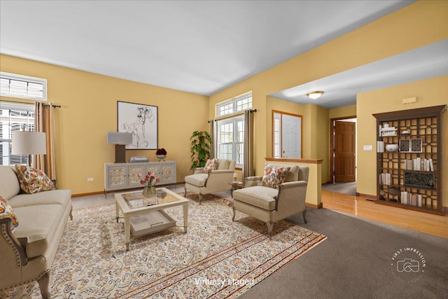 21600 W Larch Dr, Plainfield, IL 60544 - living room featuring baseboards and carpet floors