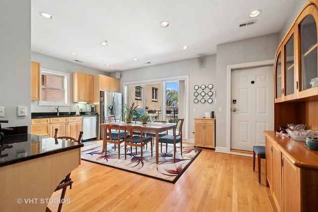 1935 Sherman Ave Unit 2N, Evanston, IL 60201 - dining area with light wood-type flooring, recessed lighting, and baseboards