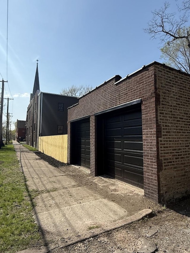 view of garage