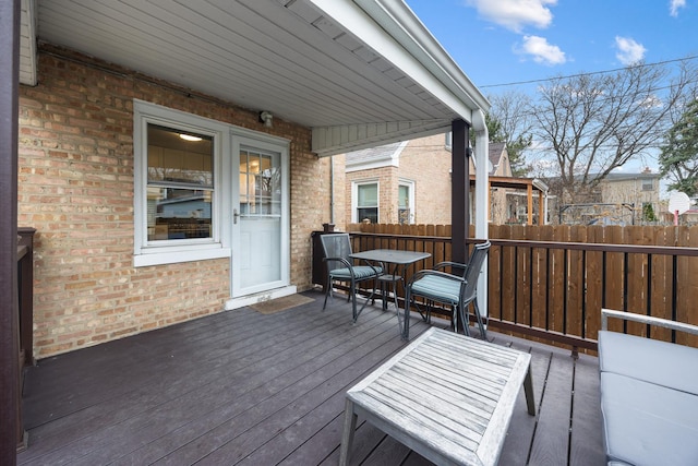 deck with fence