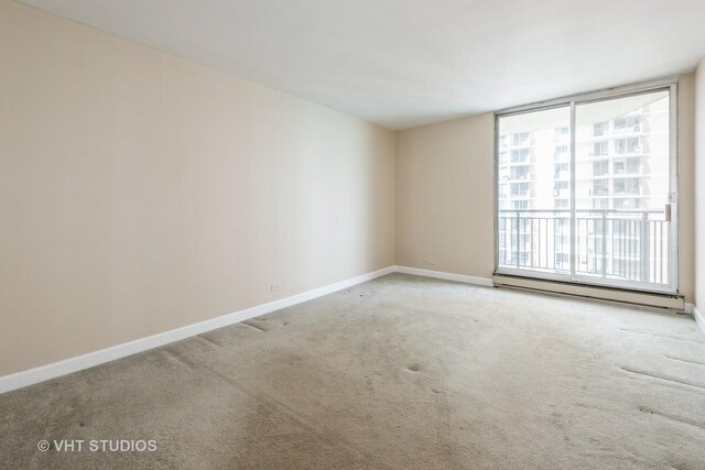unfurnished room featuring baseboards, crown molding, light tile patterned flooring, and a chandelier
