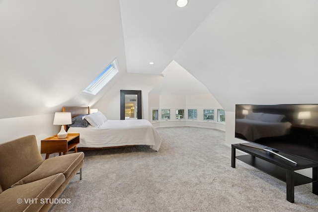 309 Wesley Ave, Oak Park, IL 60302 - bedroom with recessed lighting, carpet flooring, and vaulted ceiling with skylight