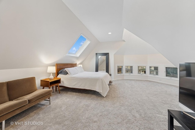 309 Wesley Ave, Oak Park, IL 60302 - bedroom with vaulted ceiling with skylight and carpet