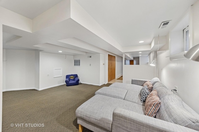 309 Wesley Ave, Oak Park, IL 60302 - interior space featuring visible vents, baseboards, recessed lighting, and carpet floors
