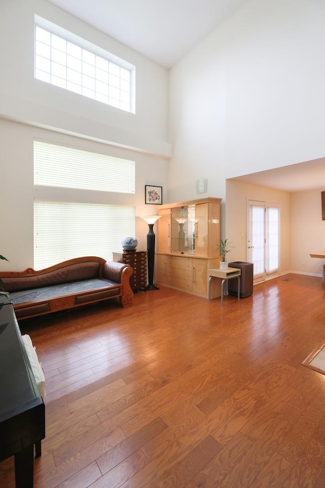 4566 Concord Ln, Northbrook, IL 60062 - living room with a towering ceiling and hardwood / wood-style floors