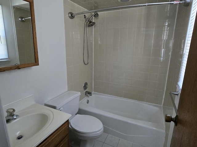 15016 S Holiday Ct, Orland Park, IL 60462 - bathroom with toilet, shower / bathtub combination, vanity, and tile patterned floors