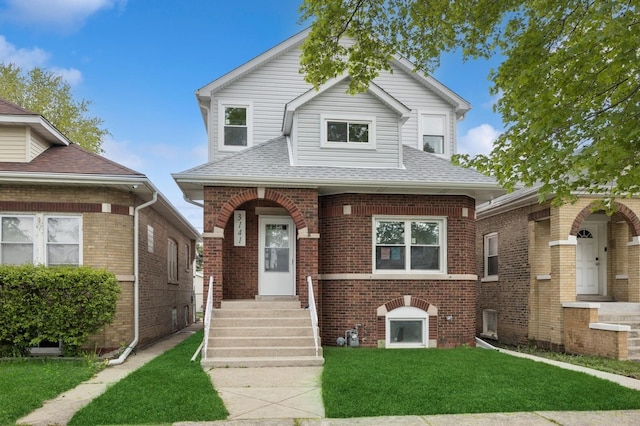 3141 Harvey Ave, Berwyn, IL 60402 - bungalow featuring brick siding, a shingled roof, and a front yard