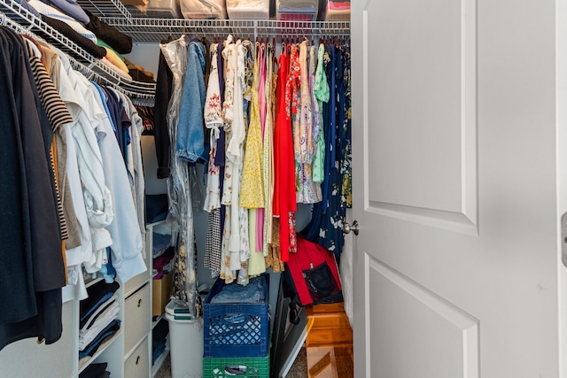 spacious closet with carpet floors