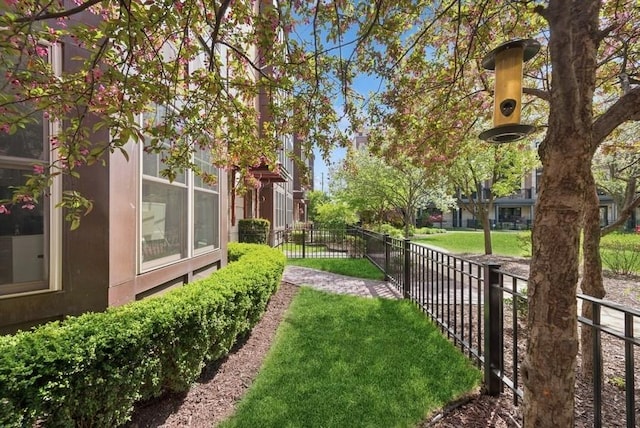 view of yard featuring fence