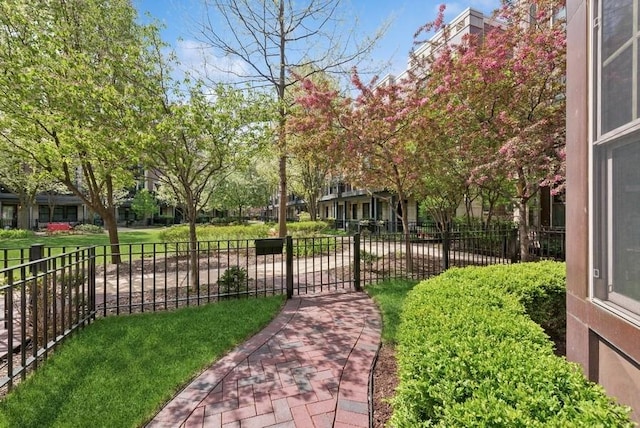 view of yard with fence