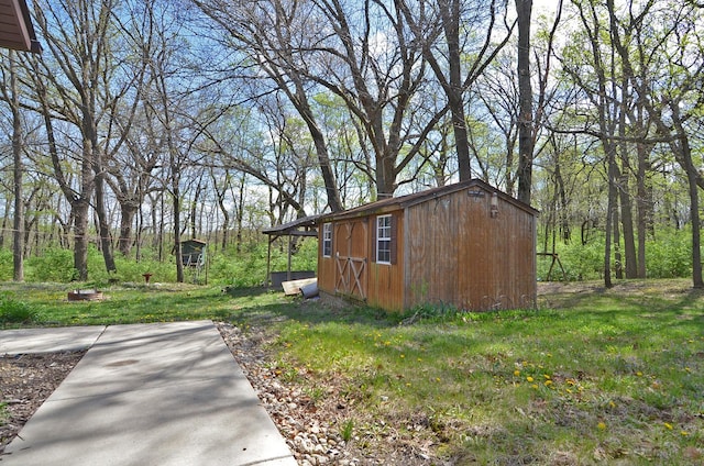view of shed
