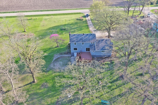 bird's eye view with a rural view