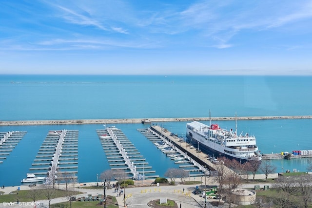 155 N Harbor Dr Unit 1112-13, Chicago, IL 60601 - birds eye view of property featuring a water view
