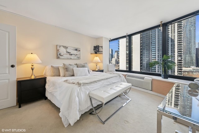 155 N Harbor Dr Unit 1112-13, Chicago, IL 60601 - bedroom featuring a wall unit AC and light colored carpet