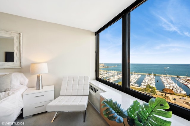 155 N Harbor Dr Unit 1112-13, Chicago, IL 60601 - interior space with a water view and carpet floors