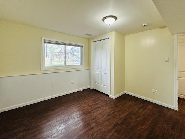 3729 W 121st St, Alsip, IL 60803 - unfurnished bedroom with baseboards, wood finished floors, visible vents, and a closet