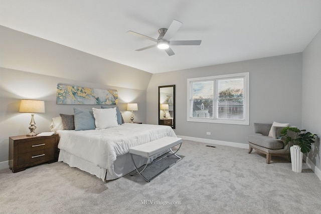9221 S Lowe Ave, Chicago, IL 60620 - bedroom with lofted ceiling, ceiling fan, light colored carpet, and baseboards