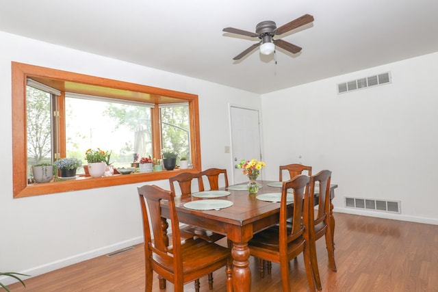 dining space with visible vents and a wealth of natural light