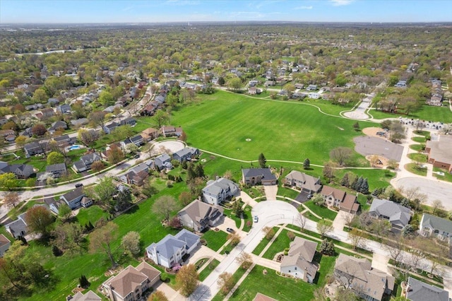 bird's eye view with a residential view