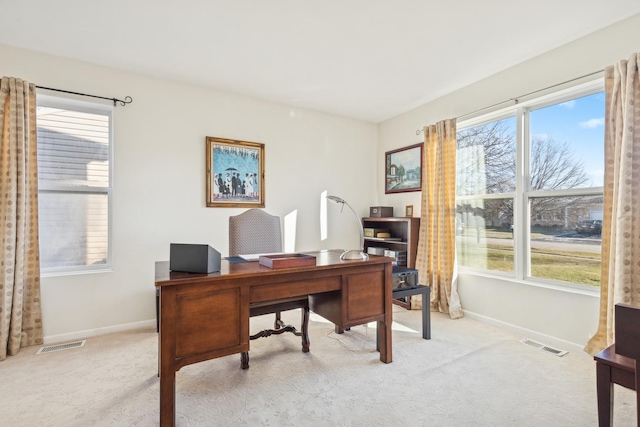 2851 Briarcliff Ln, Lake In The Hills, IL 60156 - office space featuring visible vents, baseboards, and light carpet